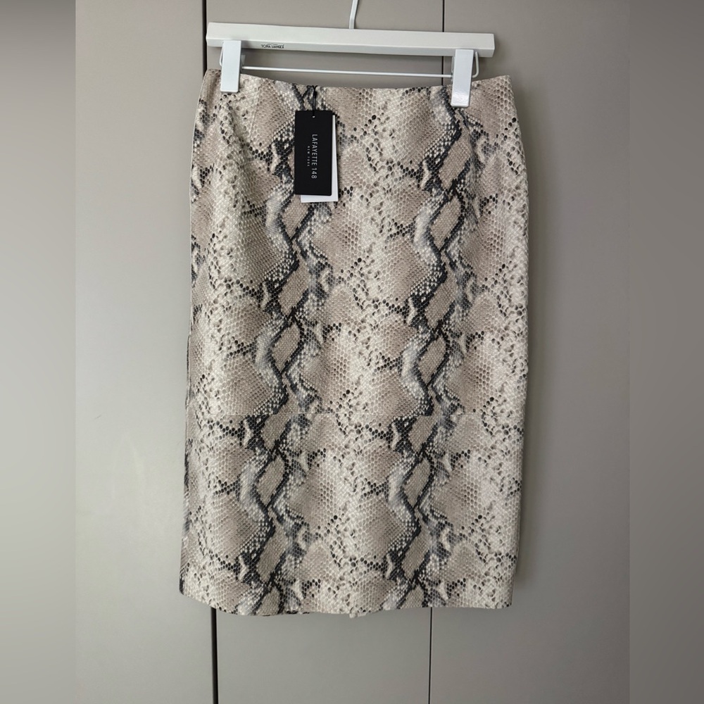 Lafayette 148 New York Leather Skirt 4